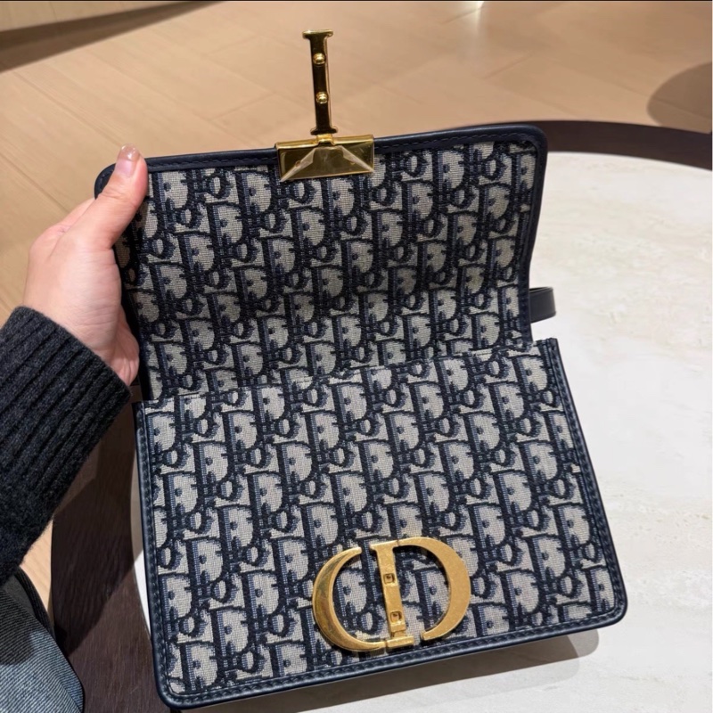 絕美神包😍99新🈶購證🤩Dior迪奧老花肩帶款蒙田30單肩斜挎包-14