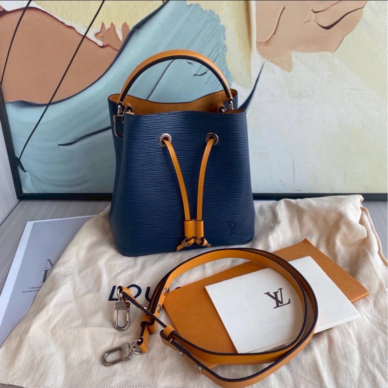 低調貴氣🤩超優惠甜價🥹Lv藏藍色Neonoe bb水波紋水桶包單肩斜挎包-10
