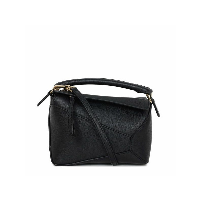 LOEWE 25FW 黑色迷你拼圖邊手提包 A510P88X60 1100-0