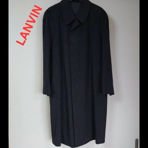 XL／近新極美／原價18萬／二手LANVIN ／時尚男神羊絨長大衣／深灰色