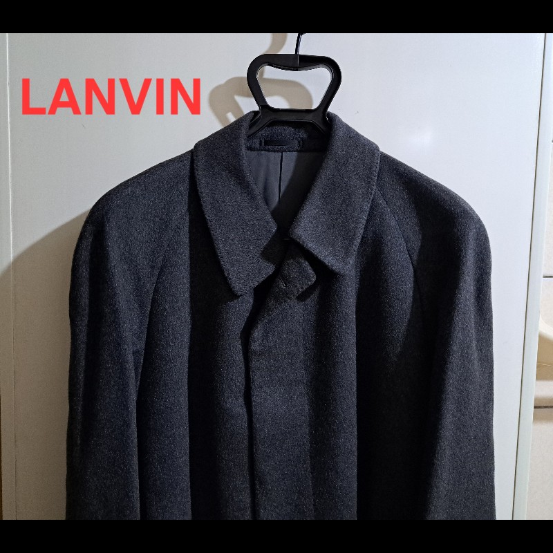 XL/近新極美/原價18萬/二手LANVIN /時尚男神長大衣/羊絨/深灰色-10