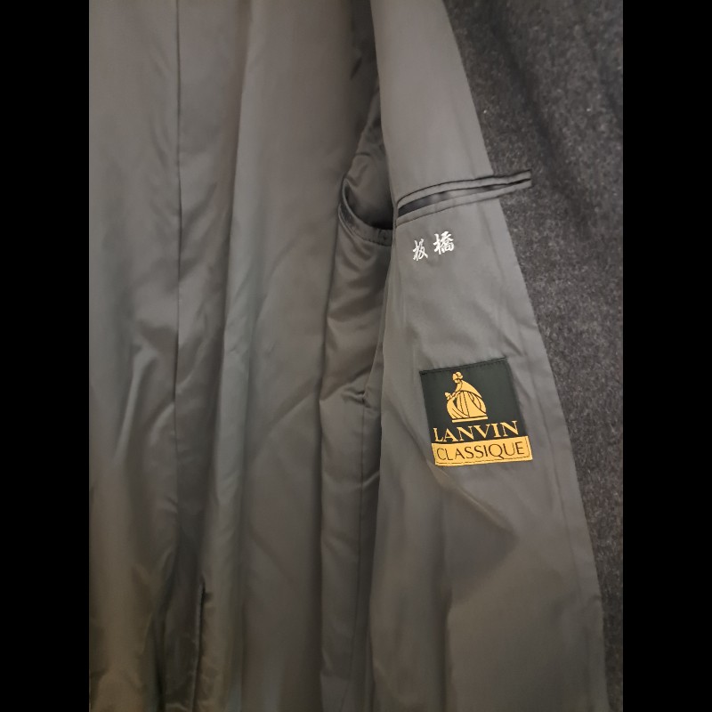 XL/近新極美/原價18萬/二手LANVIN /時尚男神長大衣/羊絨/深灰色-12