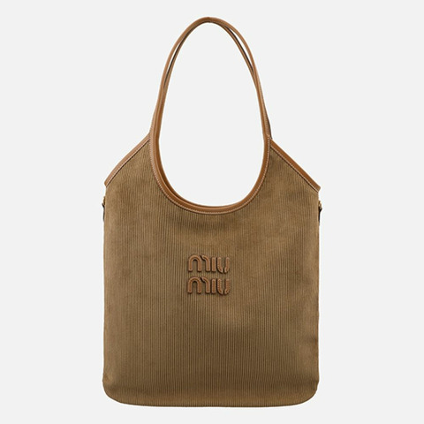 MIU MIU 5F 常春藤燈芯絨包 肉桂色 5BG231 AF81 F0401