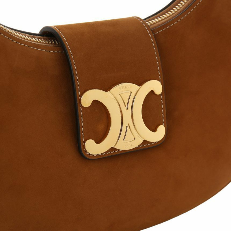 CELINE Triomphe Aba 麂皮單肩包 25FW 114493GRM 02CM-5