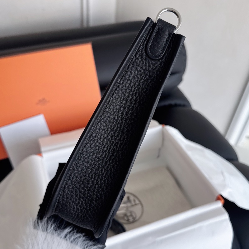 【全新品】愛馬仕Hermes evelyne mini 16伊芙琳迷你黑銀 K刻 全膜單肩背側背斜挎包-3