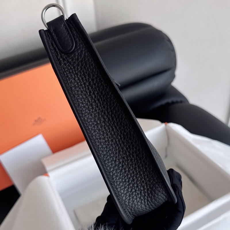 【全新品】愛馬仕Hermes evelyne mini 16伊芙琳迷你黑銀 K刻 全膜單肩背側背斜挎包-4