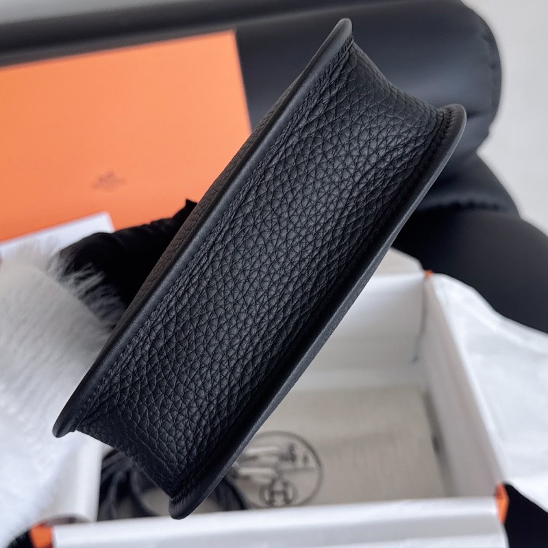 【全新品】愛馬仕Hermes evelyne mini 16伊芙琳迷你黑銀 K刻 全膜單肩背側背斜挎包-5