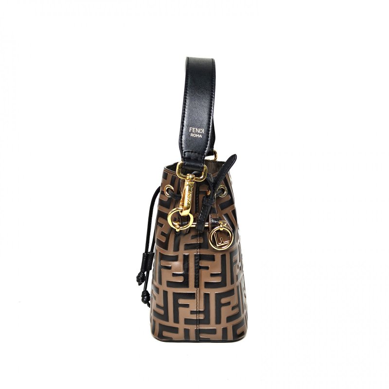 FENDI MONTRESOR迷你水桶包PVC金扣老花肩背包-3