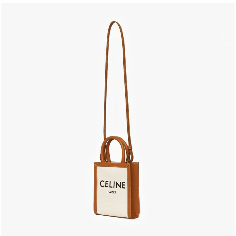 CELINE Vertical Cabas 紡織迷你手提包 193302BNZ 02NT-4