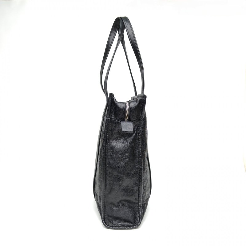 BALENCIAGA 黑色牛皮銀扣巴黎世家單肩包肩背包-3