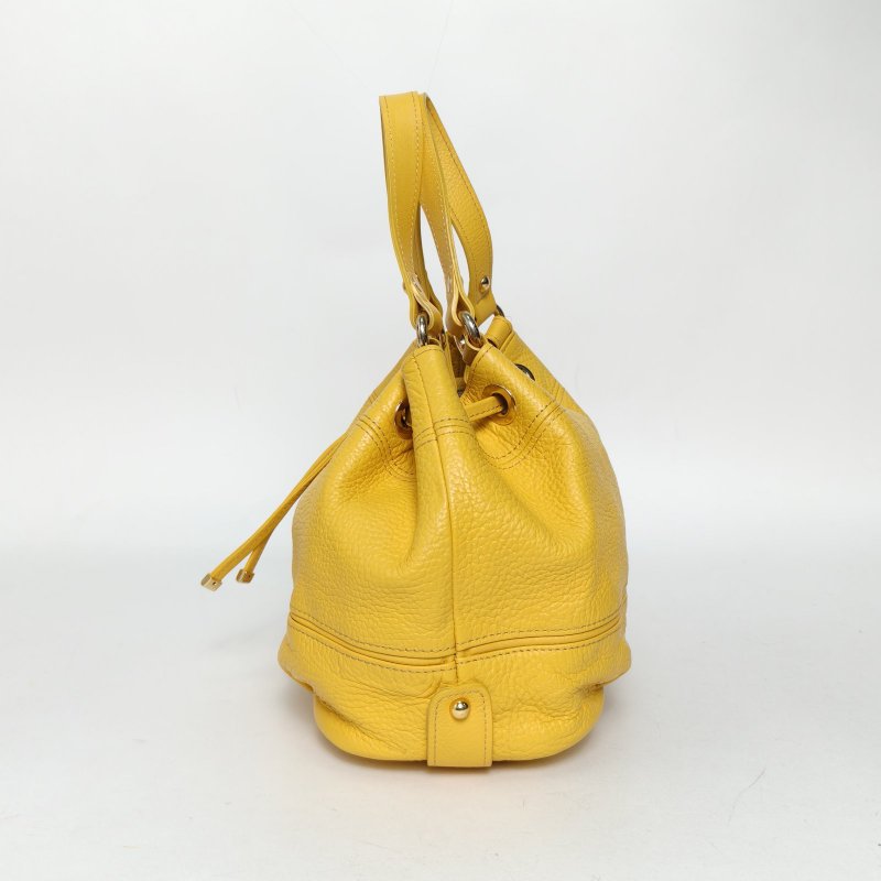Burberry 黃色牛皮手提抽繩水桶包斜挎包肩背包-1
