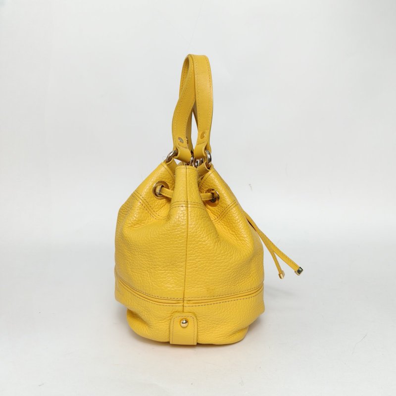 Burberry 黃色牛皮手提抽繩水桶包斜挎包肩背包-3