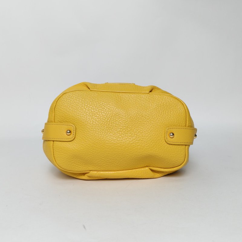 Burberry 黃色牛皮手提抽繩水桶包斜挎包肩背包-4