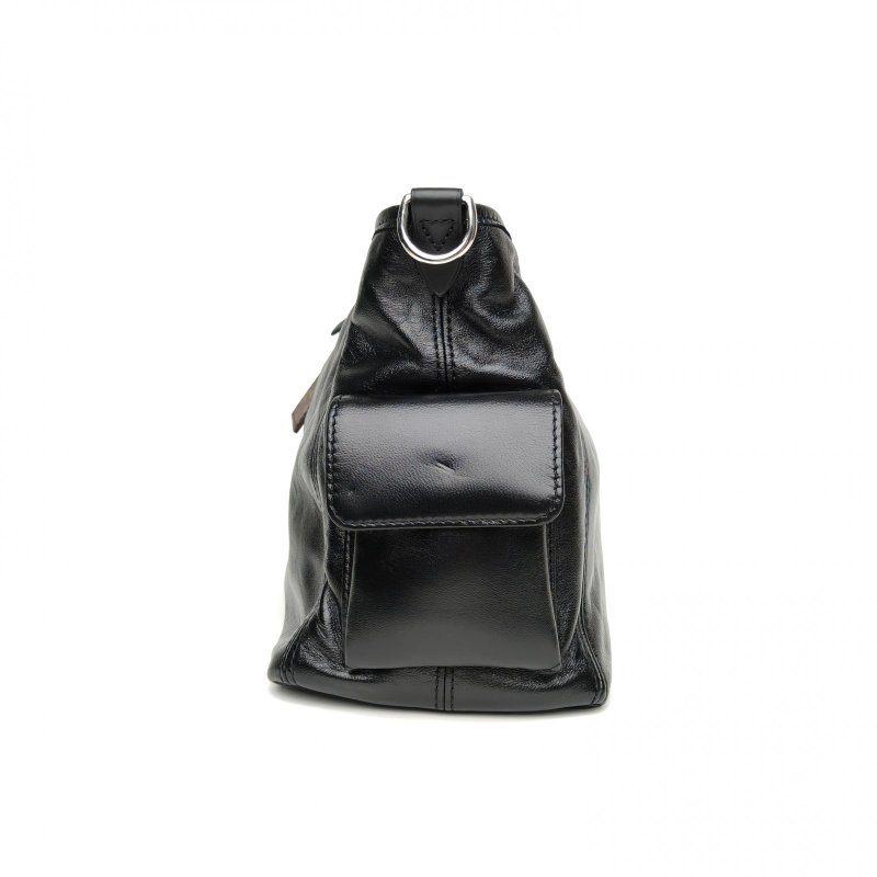 LOUIS VUITTON CARRYALLCargo小號33.5黑色羊皮銀扣晶片肩背包-1