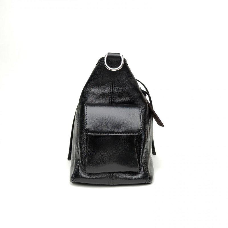 LOUIS VUITTON CARRYALLCargo小號33.5黑色羊皮銀扣晶片肩背包-3