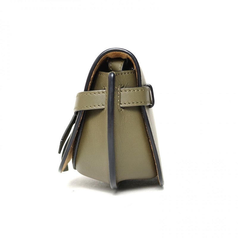 LOEWE Gate馬鞍斜跨包MINIDual寬肩帶綠色牛皮肩背包-1