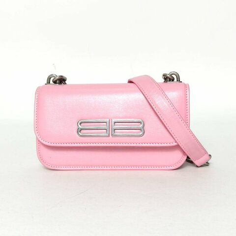 BALENCIAGA 粉色牛皮Gossip單肩包XS肩背包