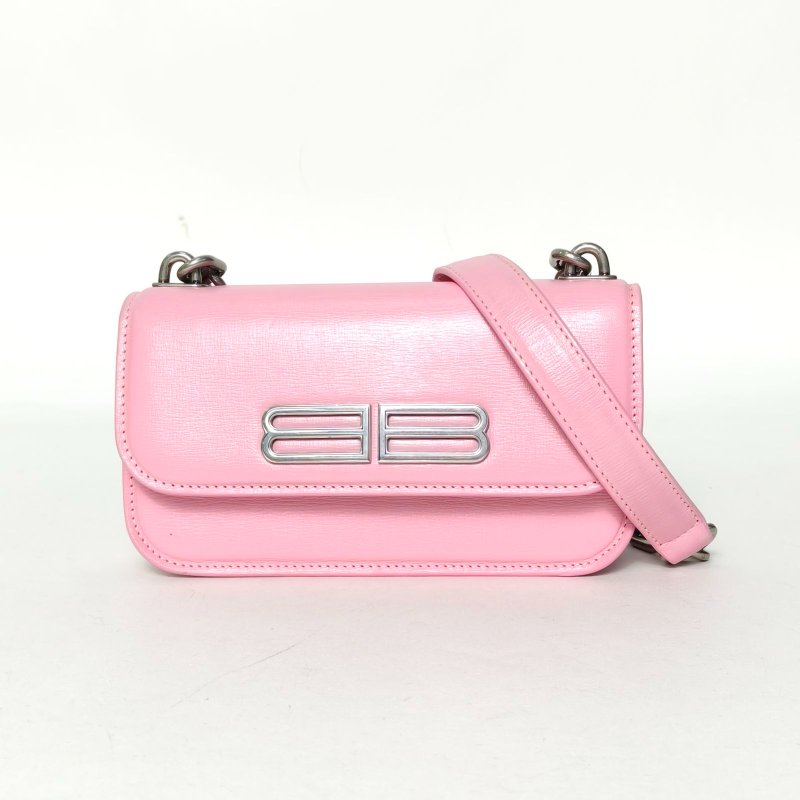 BALENCIAGA 粉色牛皮Gossip單肩包XS肩背包-0