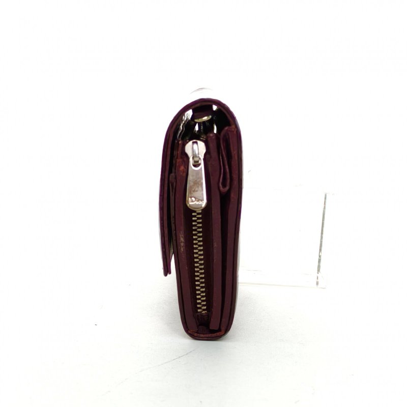 DIOR 車厘子紅漆皮銀扣2010錢包長款woc肩背包-1