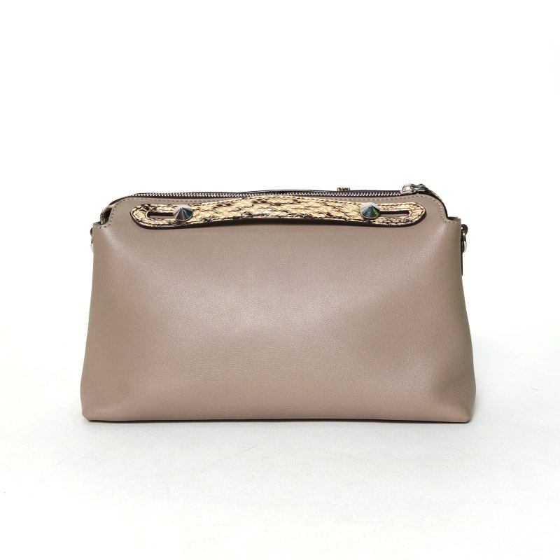 FENDI BYTHEWAY中號灰色牛皮/蛇皮肩背包-2