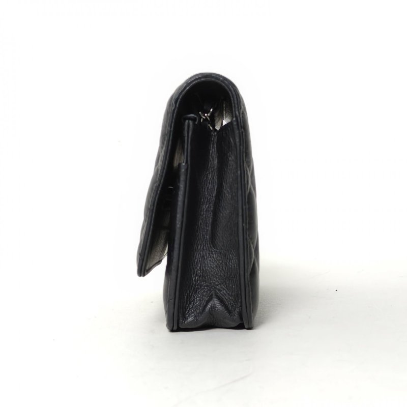 CHANEL CFWOC19黑色牛皮26開銀扣肩背包-1