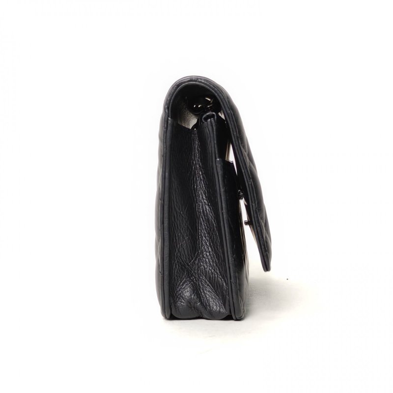 CHANEL CFWOC19黑色牛皮26開銀扣肩背包-3