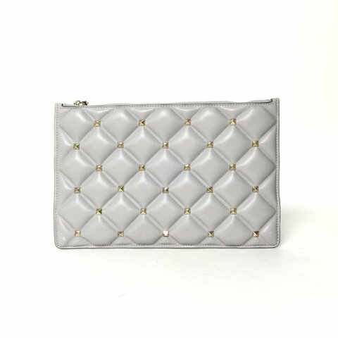 VALENTINO 灰色羊皮手拿包肩背包