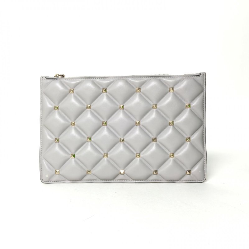 VALENTINO 灰色羊皮手拿包肩背包-0