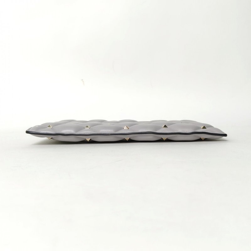 VALENTINO 灰色羊皮手拿包肩背包-4