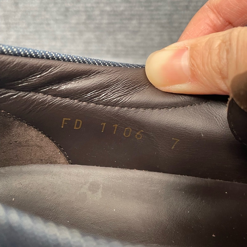 97新LV 藍色牛仔帆布樂福鞋41碼-3