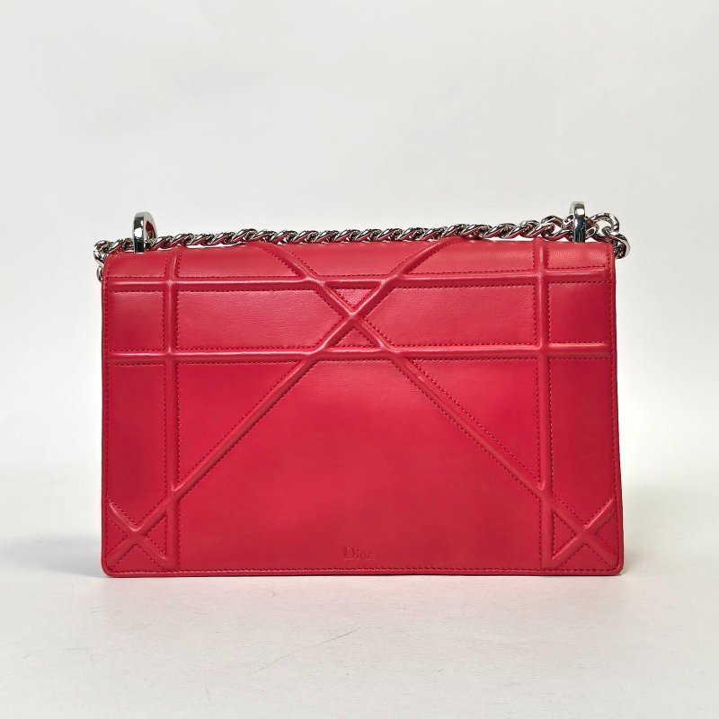 DIOR Diorama盾牌包中號25玫紅羊皮銀扣2015肩背包-2