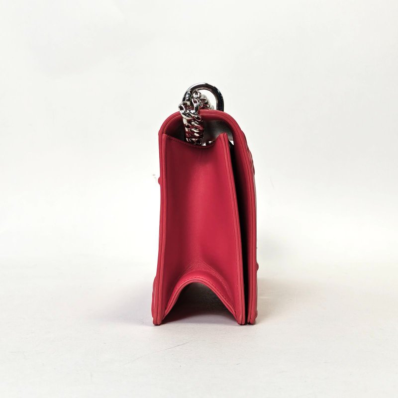 DIOR Diorama盾牌包中號25玫紅羊皮銀扣2015肩背包-3