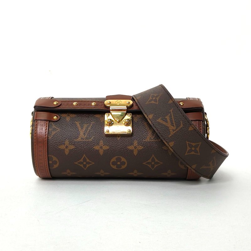 LOUIS VUITTON PAPILLON巴比龍TRUNK鏈條圓桶包老花PVC晶片肩背包-0