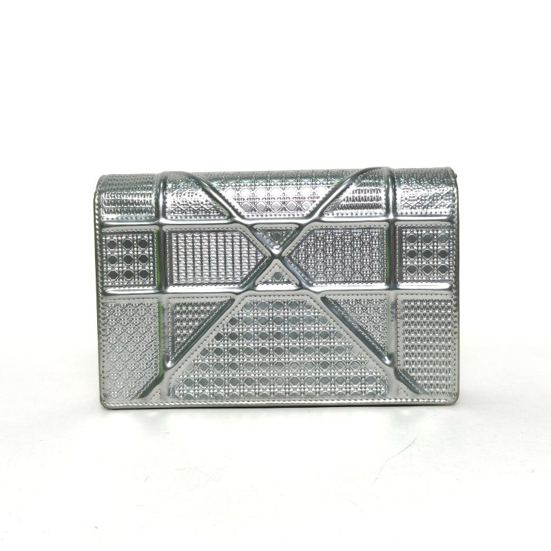 DIOR Diorama盾牌包WOC銀色牛皮銀扣2018肩背包-2