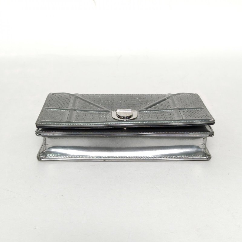 DIOR Diorama盾牌包WOC銀色牛皮銀扣2018肩背包-4