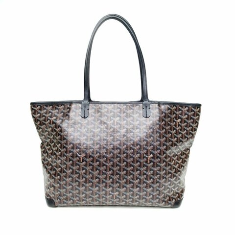 GOYARD Artois拉鏈購物袋Tote大號35黑色PVC肩背包