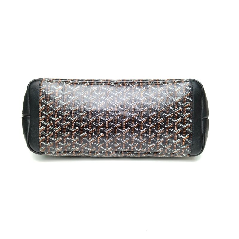 GOYARD Artois拉鏈購物袋Tote大號35黑色PVC肩背包-4