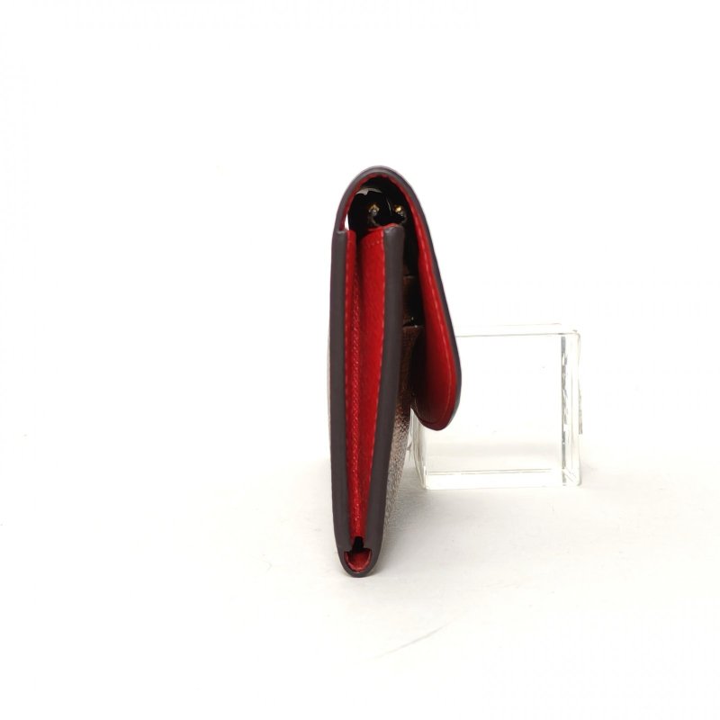 LOUIS VUITTON 棕色棋盤格PVC2016長款豆豆錢包肩背包-3