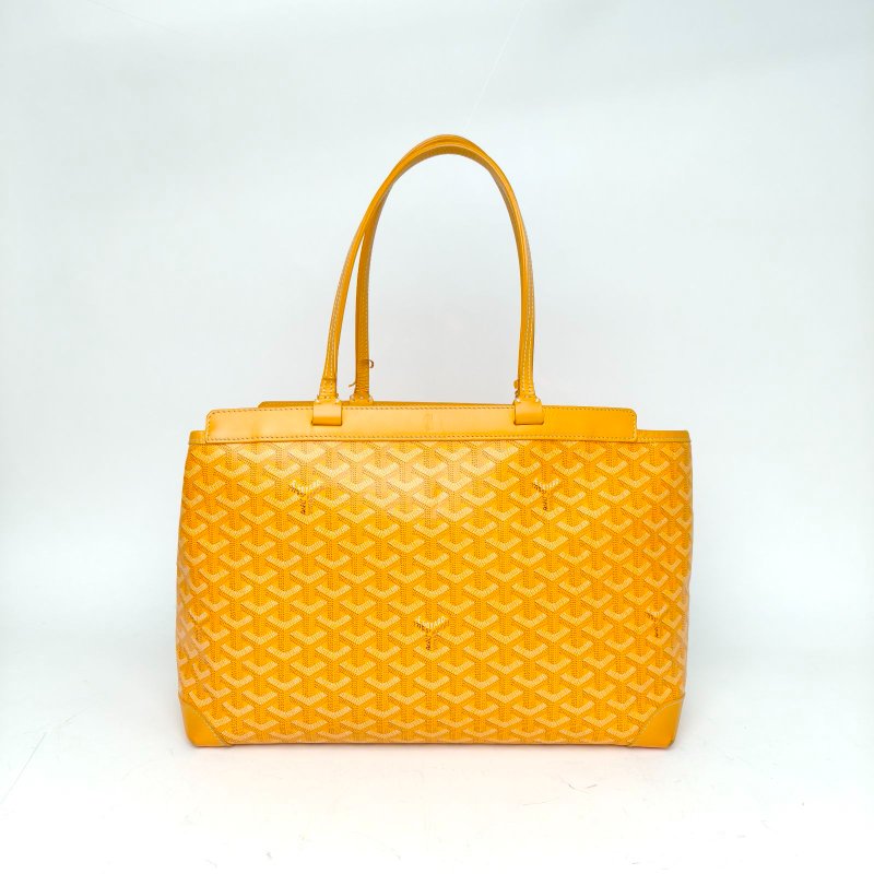 GOYARD BellechasseBiaude托特包36黃色PVC銀扣肩背包-2