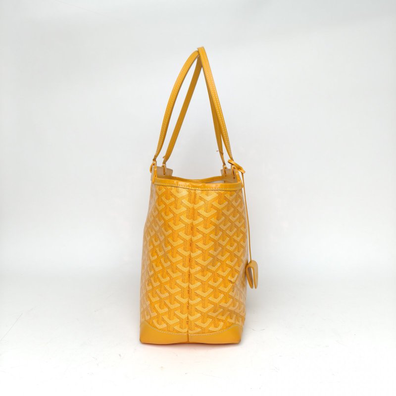 GOYARD BellechasseBiaude托特包36黃色PVC銀扣肩背包-3