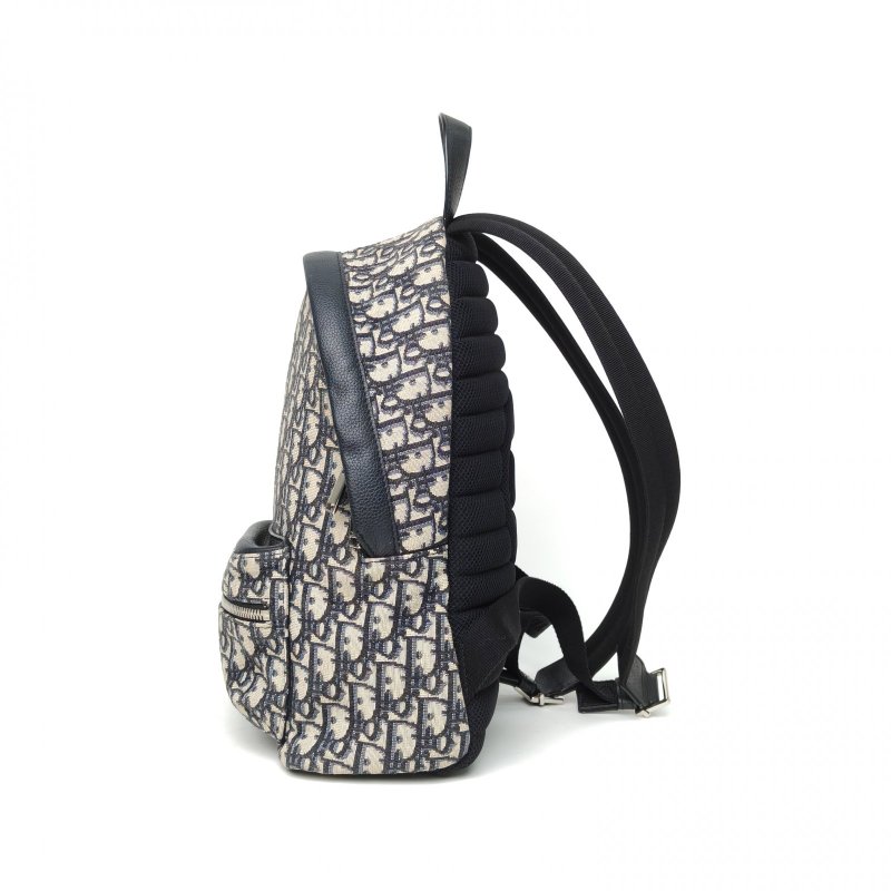 DIOR Rider兒童雙肩包墨藍色帆布銀扣2019肩背包-1