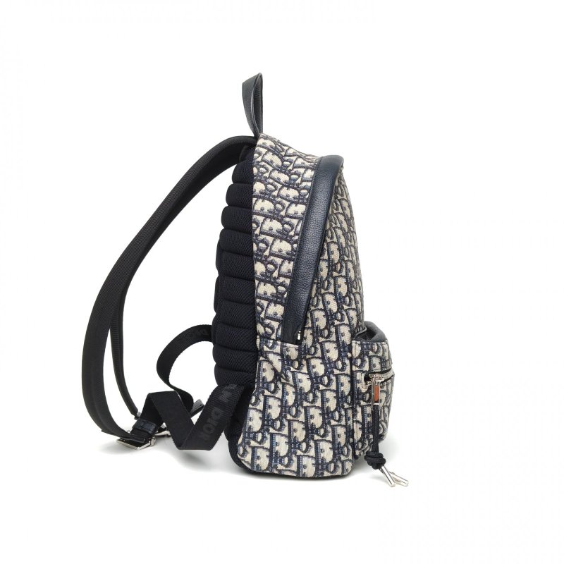 DIOR Rider兒童雙肩包墨藍色帆布銀扣2019肩背包-3