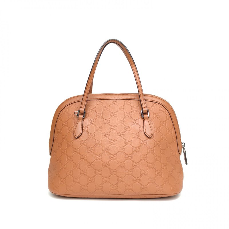 GUCCI 棕色牛皮銀扣貝殼包肩背包-2