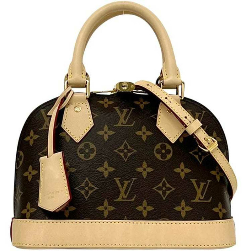 路易威登 Alma BB 雙肩包 f-24625，棕色 Monogram M46990 帆布和天然皮革材質，帶 IC 標籤識別功能。路易威登單肩包/斜背包-1