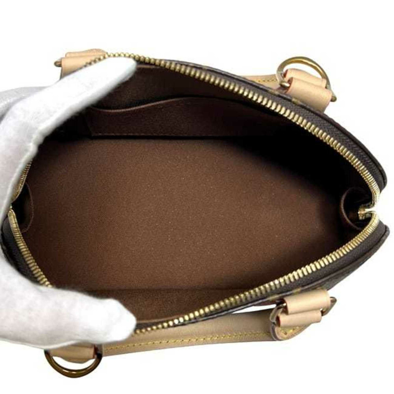 路易威登 Alma BB 雙肩包 f-24625，棕色 Monogram M46990 帆布和天然皮革材質，帶 IC 標籤識別功能。路易威登單肩包/斜背包-8