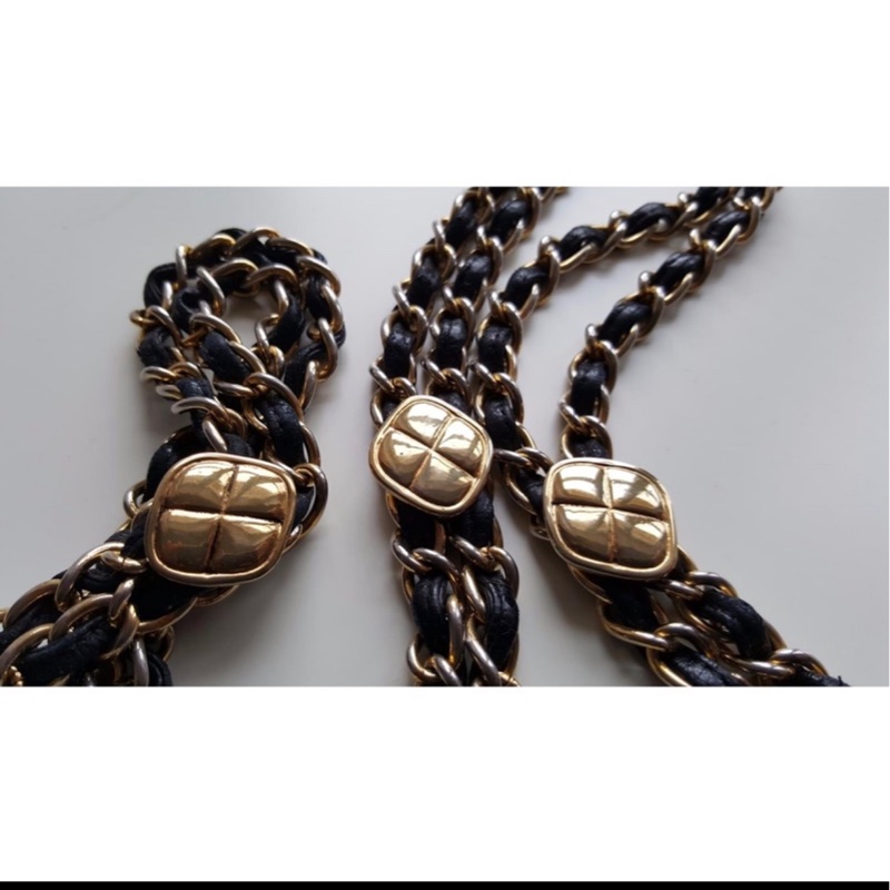 CHANEL 經典菱格「雙鍊」小金扣黑色流蘇相機包稀有款式 ｜附前翻口袋｜黑色小羊皮｜老香金釦｜正品-8