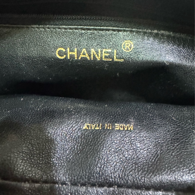 CHANEL 經典菱格「雙鍊」小金扣黑色流蘇相機包稀有款式 |附前翻口袋|黑色小羊皮|老香金釦|正品-22