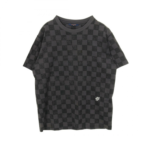 路易威登 Damier T 卹 RM2129NPGHCY32HLY32W 純棉 灰色 黑色 二手 男款 XL