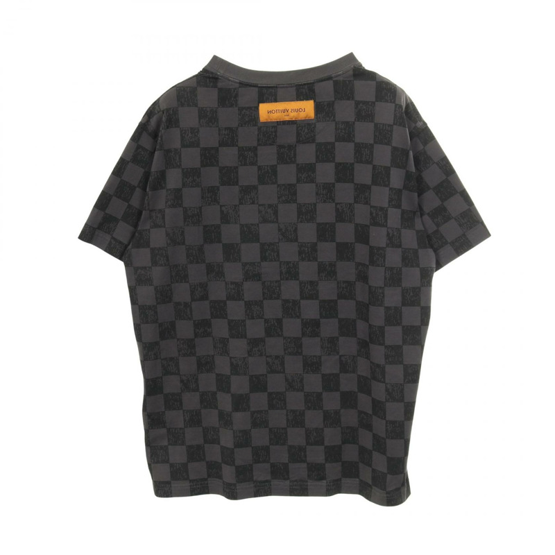 路易威登 Damier T 卹 RM2129NPGHCY32HLY32W 純棉 灰色 黑色 二手 男款 XL-1