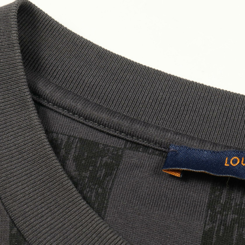 路易威登 Damier T 卹 RM2129NPGHCY32HLY32W 純棉 灰色 黑色 二手 男款 XL-5